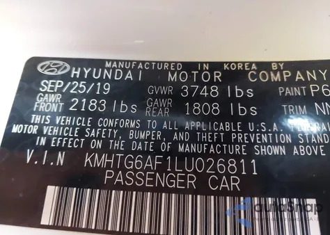 2020 Hyundai Veloster 2.0 from USA, damaged, VIN KMHTG6AF1LU026811